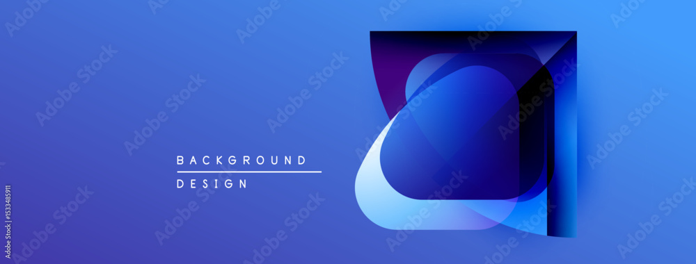 Aufkleber Abstract blue gradient design. Overlapping shapes create modern visual effect. Minimalist style suitable for backgrounds, presentations.