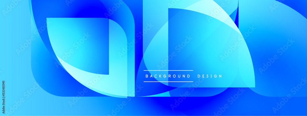 Aufkleber Abstract blue shapes overlap, creating dynamic gradient effect. Modern design suitable for backgrounds, presentations. Smooth transitions visible.