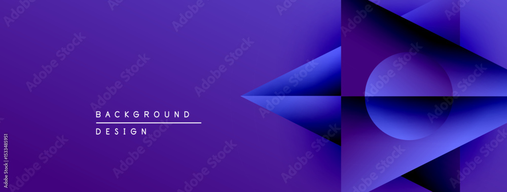 Aufkleber Abstract purple background design. Geometric shapes overlap creating dynamic visual effect. Modern, vibrant, sleek presentation.