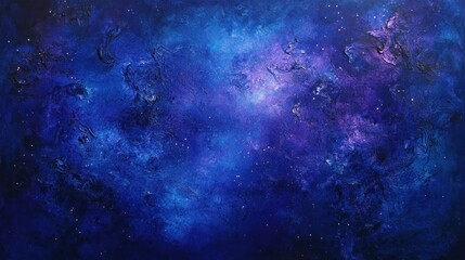 Fototapeta premium A cosmic-inspired abstract background with deep blue and purple hues, illuminated by glowing stars and nebulae, evoking a sense of infinite space