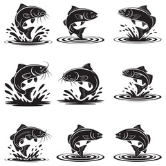 Premium Vintage Fisherman Vector Illustration with Intricate Black & White Detailing &ndash; Ideal for Authentic Outdoor, Fishing, and Nature-Themed Creative Projects . Thank You . 