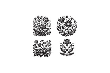 Stokerian flower vector silhouettes image with white color back round made by adobe illustrator. eps