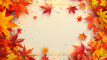 web banner design for autumn season and end year activity with red and yellow maple lea
