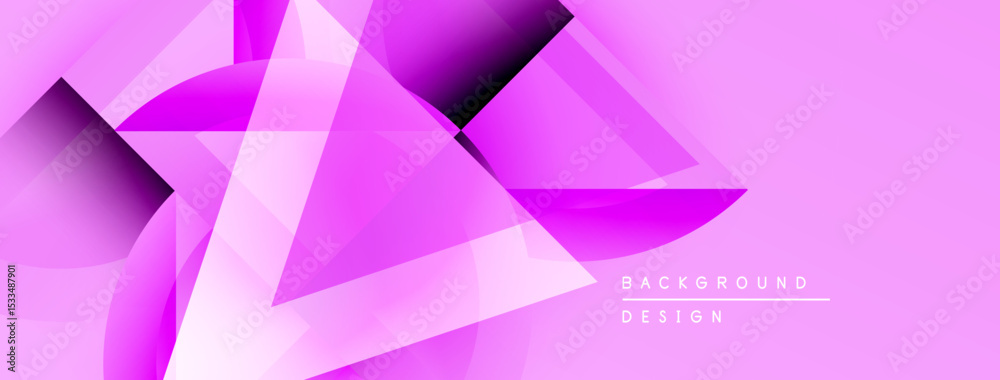 Poster Abstract pink design. Geometric shapes overlap creating dynamic visual effect. Modern background suitable for various projects.