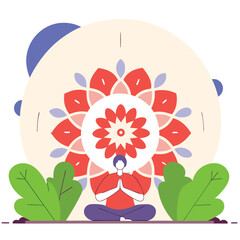 Brush ink mandala vector pattern, soft orange and beige, peaceful and circular