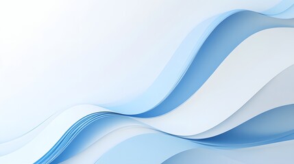 Fototapeta premium Abstract background with smooth blue and white paper waves in 3D rendering