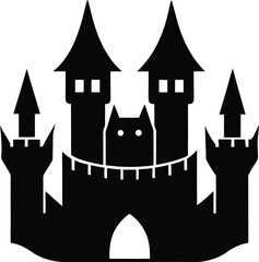 castle in the night silhouette