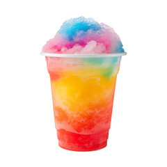 Rainbow Shaved Ice in a Cup Refreshing Summer Treat