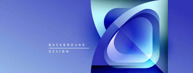 Abstract blue design. Overlapping shapes create modern visual effect. Smooth gradients, clean lines, elegant composition.