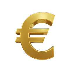 Obraz premium A shiny 3D golden euro symbol on a black background, representing European currency and value.