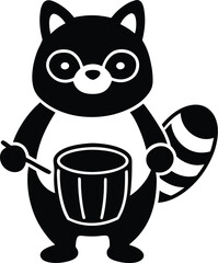 cat with a cup silhouette