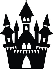 castle in the night vector illustration
