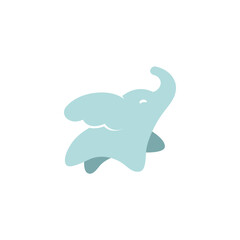 baby elephant fun, flying with wings ears, cute elephant