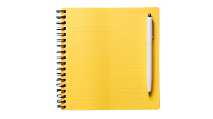 Yellow Spiral Notebook and White Pen Ready for Notes