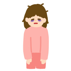 目の下にクマが出来た女性