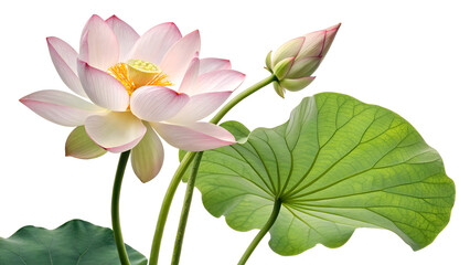 pink lotus flower isolated on transparent background