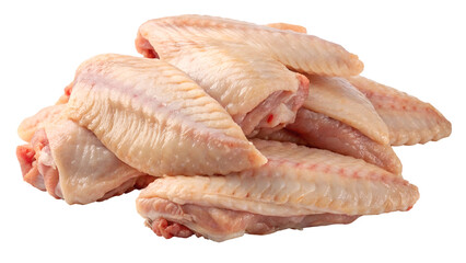 raw chicken wings isolated on transparent background