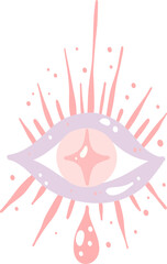 Mystical Eye with Radiant Light and Teardrop

