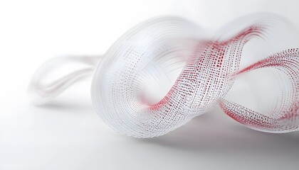 Abstract swirl design with red accents.