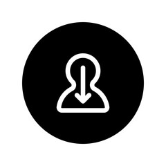 churn rate line circular icon
