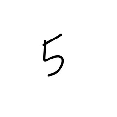 simple black number five scribble vector