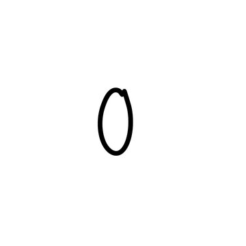 simple black number zero scribble vector