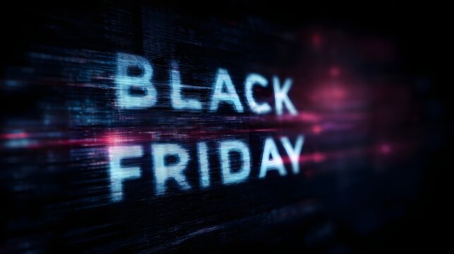 Glitchy Black Friday digital display