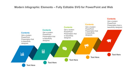 Modern Infographic Elements – Fully Editable SVG for PowerPoint, Web, Illustrator, and most vector-based applications. Ideal for presentations, infographics, and business slide designs.