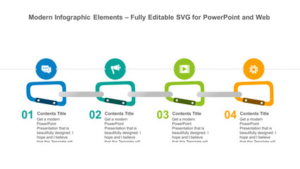 Modern Infographic Elements – Fully Editable SVG for PowerPoint, Web, Illustrator, and most vector-based applications. Ideal for presentations, infographics, and business slide designs.