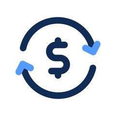 monthly recurring revenue outline color icon