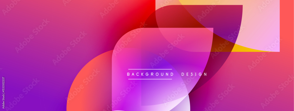 Aufkleber Abstract gradient background. Overlapping shapes create dynamic visual effect. Vibrant colors blend smoothly, modern design element.