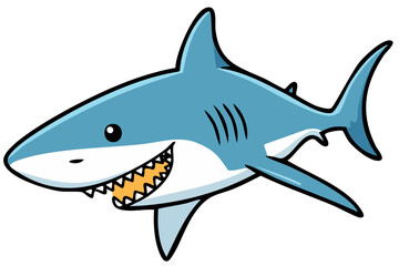 Obraz premium Marine Predator Shark Drawing