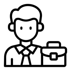 businessman icon line