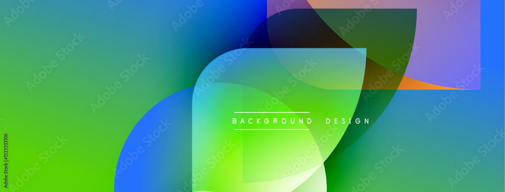 Aufkleber Abstract vibrant design. Overlapping colorful shapes create dynamic visual effect. Gradient transitions, modern aesthetic.