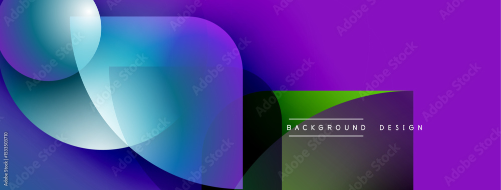 Poster abstract fluid shapes, vibrant purple hues dominate design. gradient blends create dynamic visual ef