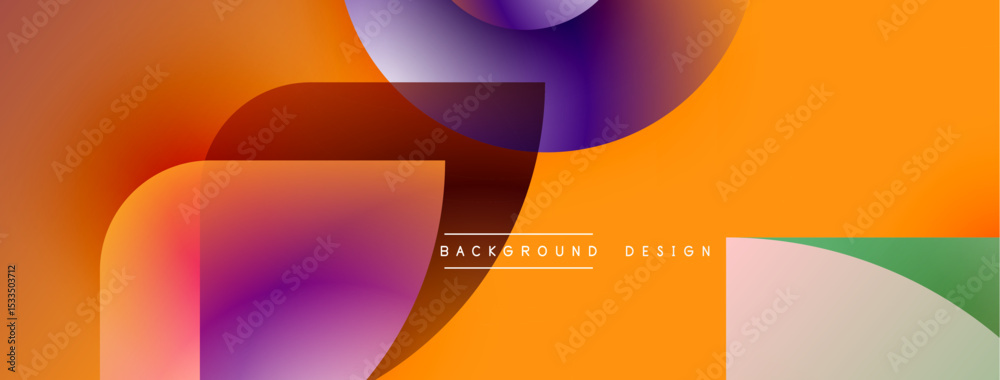 Poster abstract fluid shapes blend, creating vibrant orange, purple gradients. modern design element for ba
