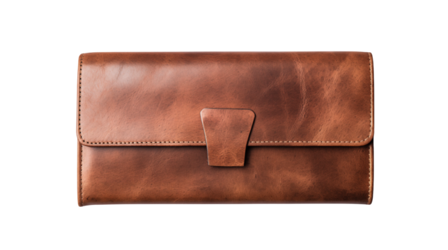 Brown Leather Wallet Texture Closeup Fashion Accessory Design - Powered by Adobe