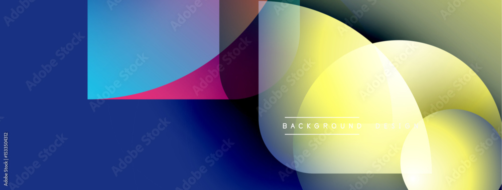 Leinwandbilder Abstract geometric shapes blend vibrant colors. Gradient transitions create dynamic visual effect. Modern design suitable for backgrounds.
