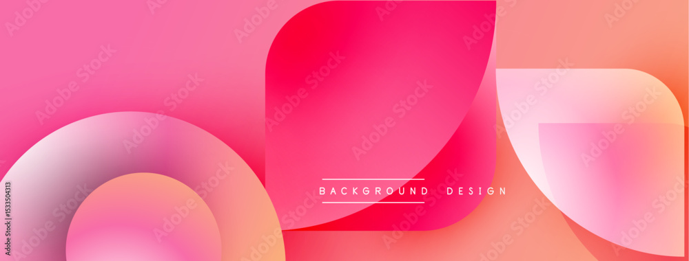 Poster Abstract pink gradient shapes overlap. Modern design, smooth transitions, vibrant colors create dynamic visual effect. Background includes text background, design.