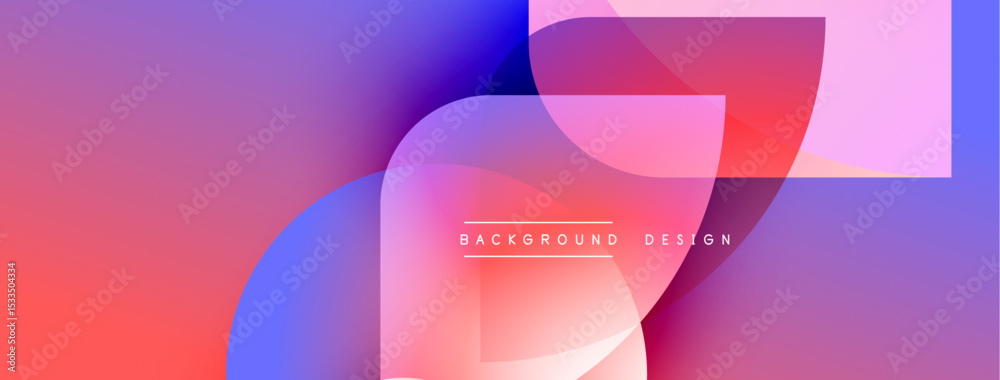 Poster Abstract gradient background. Overlapping shapes create dynamic visual effect. Colors blend smoothly, offering modern aesthetic.