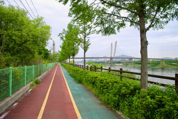 Ara Bicycle Path with View of Baekseok Bridge