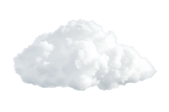  single white cloud isolated on white background PNG ,ai  generated