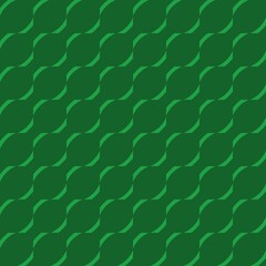 Green seamless diagonal pattern, curved lines, square