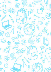 Back to school vector seamless pattern With School supplies Elements
