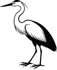 Obraz premium heron silhouette isolated on white background