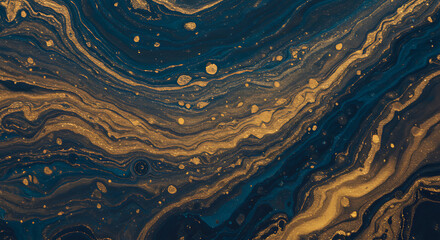 abstract marbled fluid painting agate-like textured golden swirls Abstract Fluid Art with Gold and Blue Abstract fluid art background with gold and blue swirls and splatters