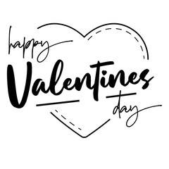 Happy Valentine's Day lettering in heart