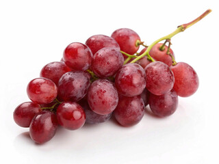 Fototapeta premium Studio shot of fresh red grapes, highlighting their natural beauty and vibrant hue