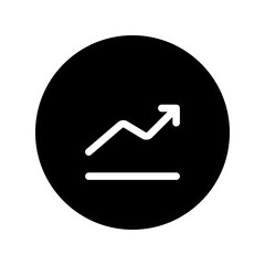 trend up circular glyph icon