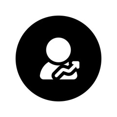 user growth circular glyph icon